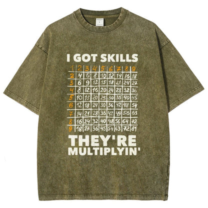 Math Got Skills Multiplying Vintage Distressed T-shirt