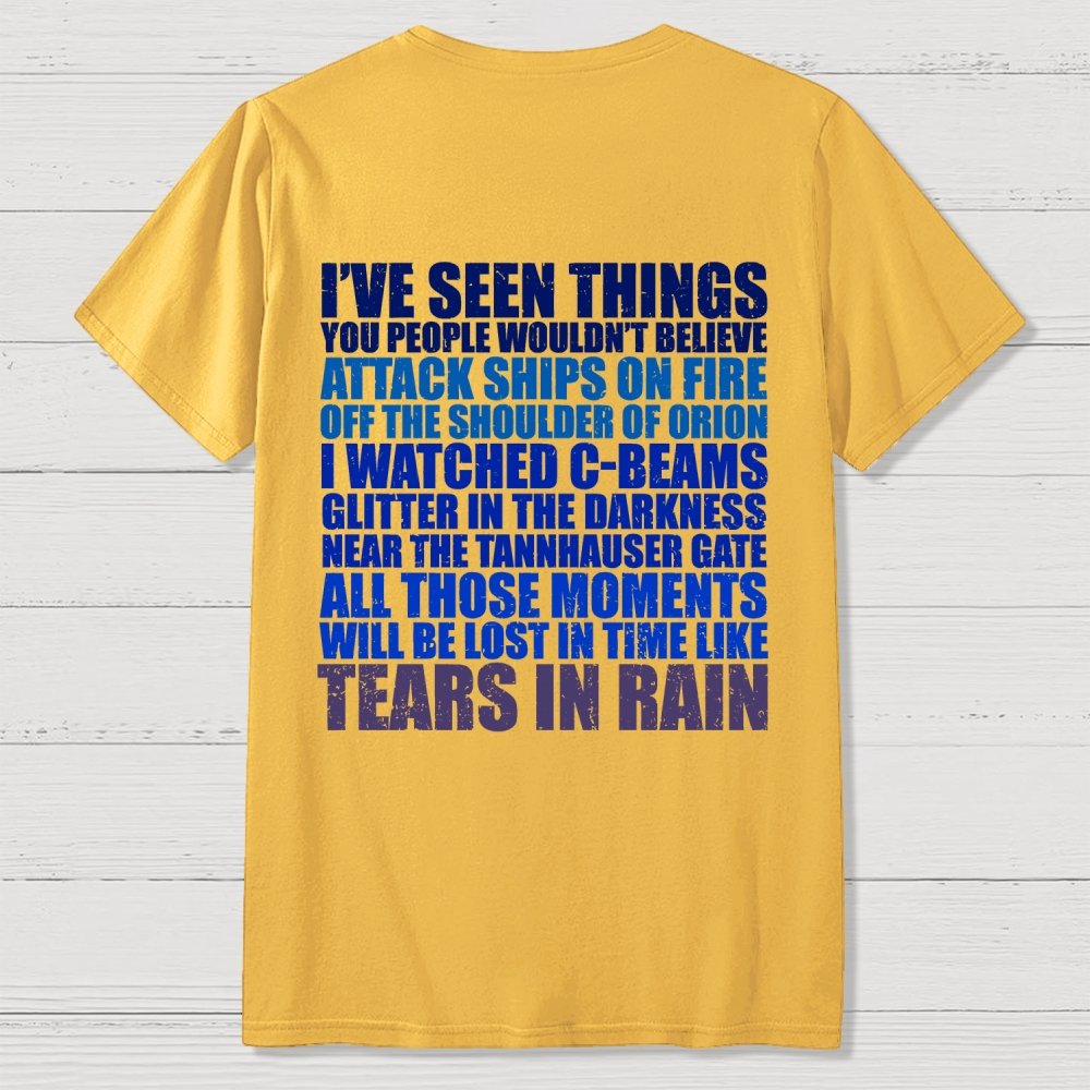 Tears In Rain  Back Printing Geek T-Shirt