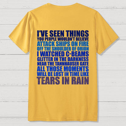 Tears In Rain  Back Printing Geek T-Shirt