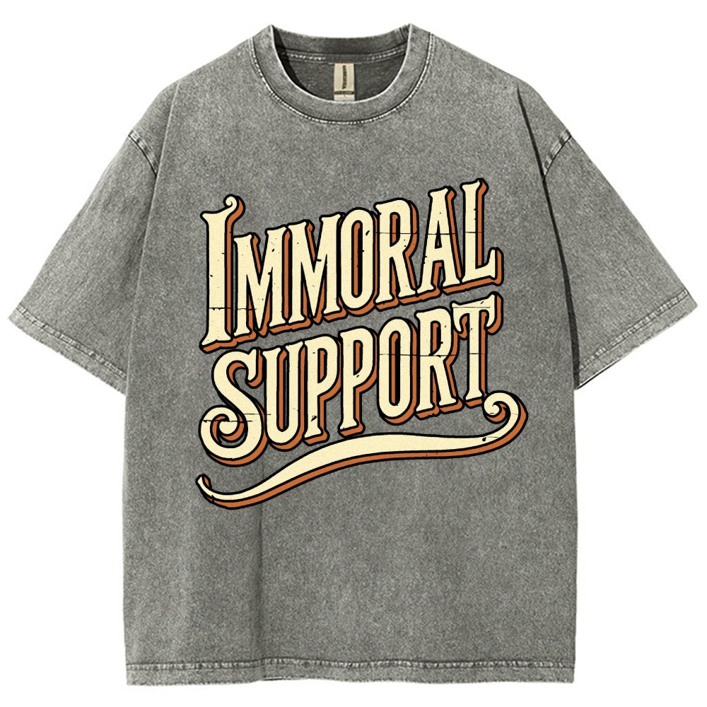 Immoral Support Friend Vintage Distressed T-shirt