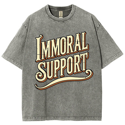 Immoral Support Friend Vintage Distressed T-shirt