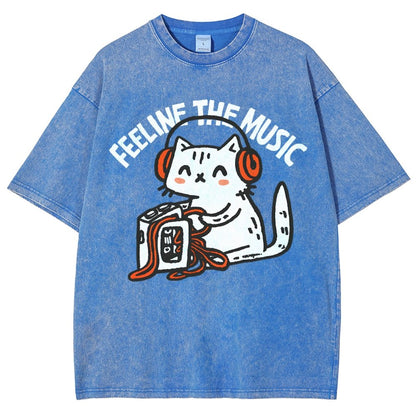 Feeline the Music Vintage Distressed T-shirt