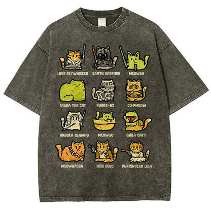 Cats of the Stars Vintage Distressed T-shirt