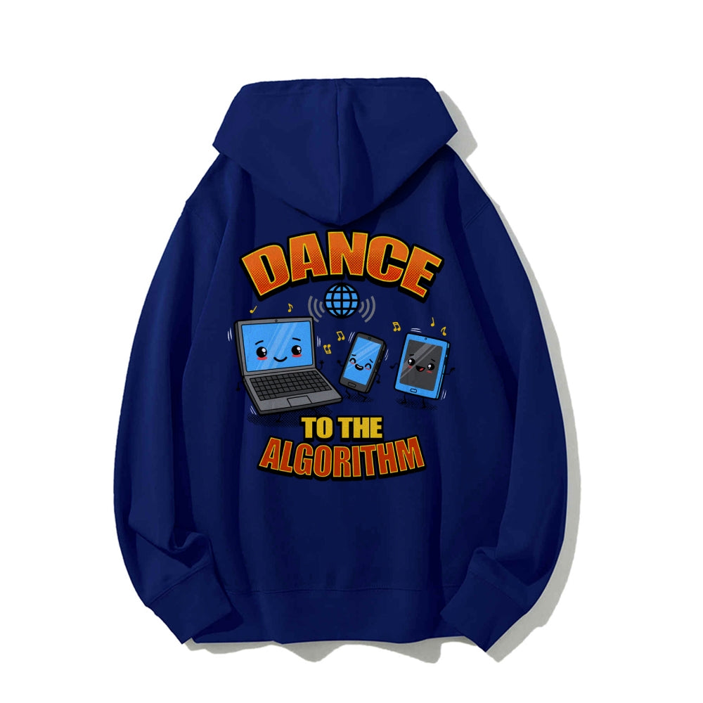 Dance To The Algorithm Funny Printed Back Unisex Cotton Hoodie
