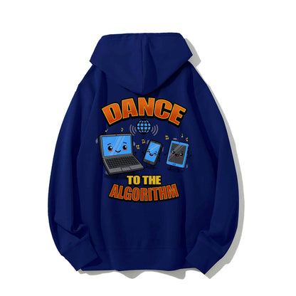 Dance To The Algorithm Funny Printed Back Unisex Cotton Hoodie