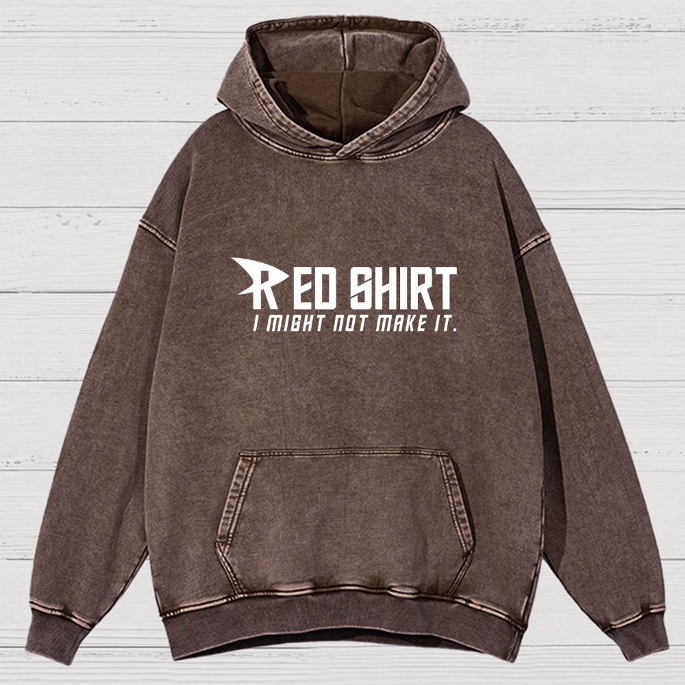 Red Shirt Vintage Distressed Hoodie