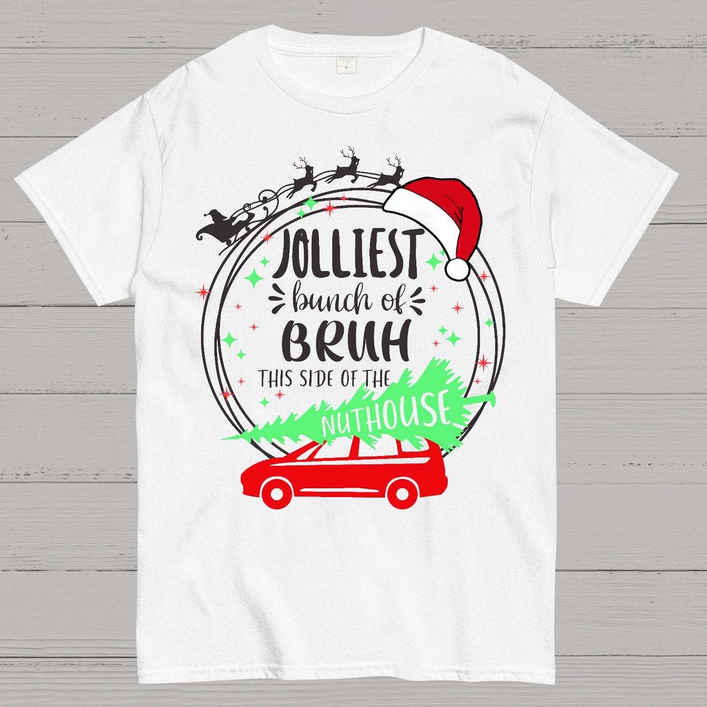 Jolliest Bunch of Bruh Christmas Geek T-Shirt