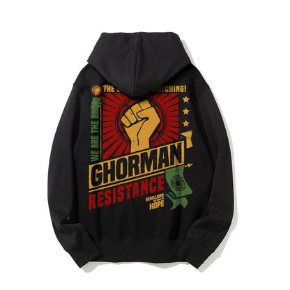 Galactic Resistance Printed Back Cotton Hoodie