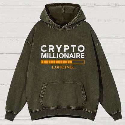 Crypto Millionaire Loading Vintage Distressed Hoodie