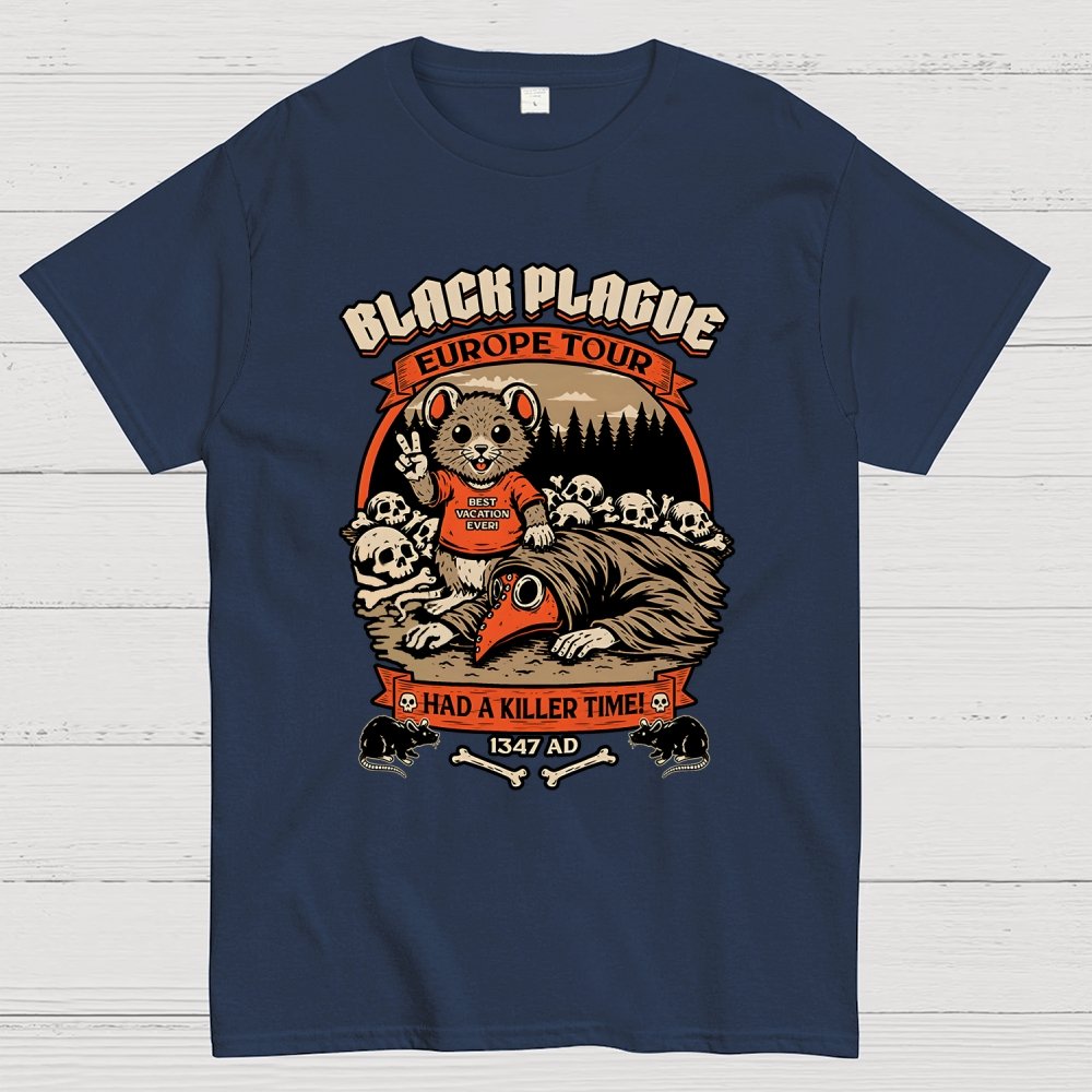 Black Plague Vacation Rat Geek T-Shirt