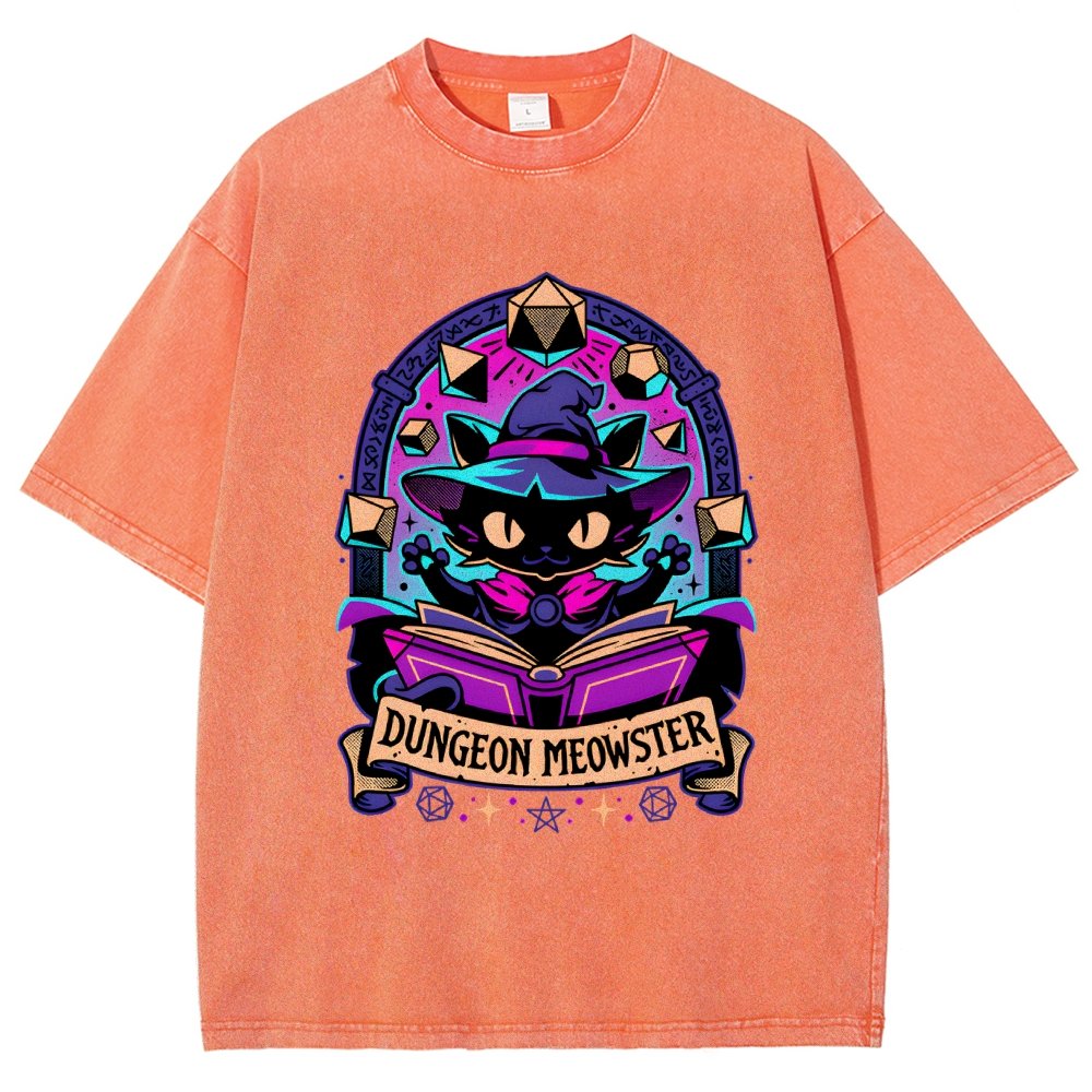 Feline Dungeon Keeper Meowster Vintage Distressed T-shirt