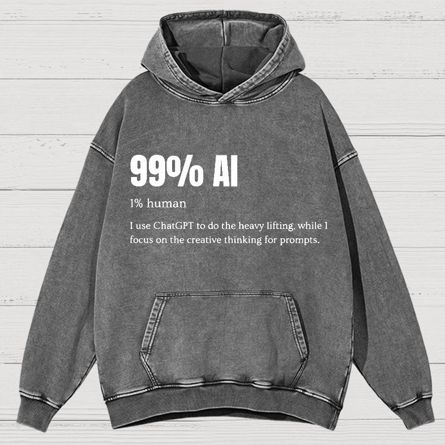 99% Artificial Intelligence Vintage Distressed Hoodie