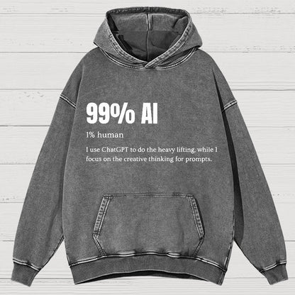 99% Artificial Intelligence Vintage Distressed Hoodie