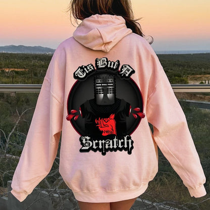 None Shall Pass - Tis But A Scratch Printed Back Unisex Cotton Hoodie