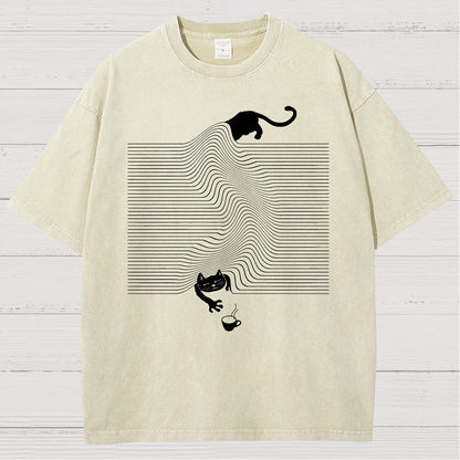 Funny Cat Vintage Distressed T-shirt