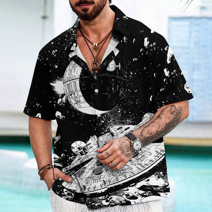 Planetary war background Geek Hawaiian Shirt