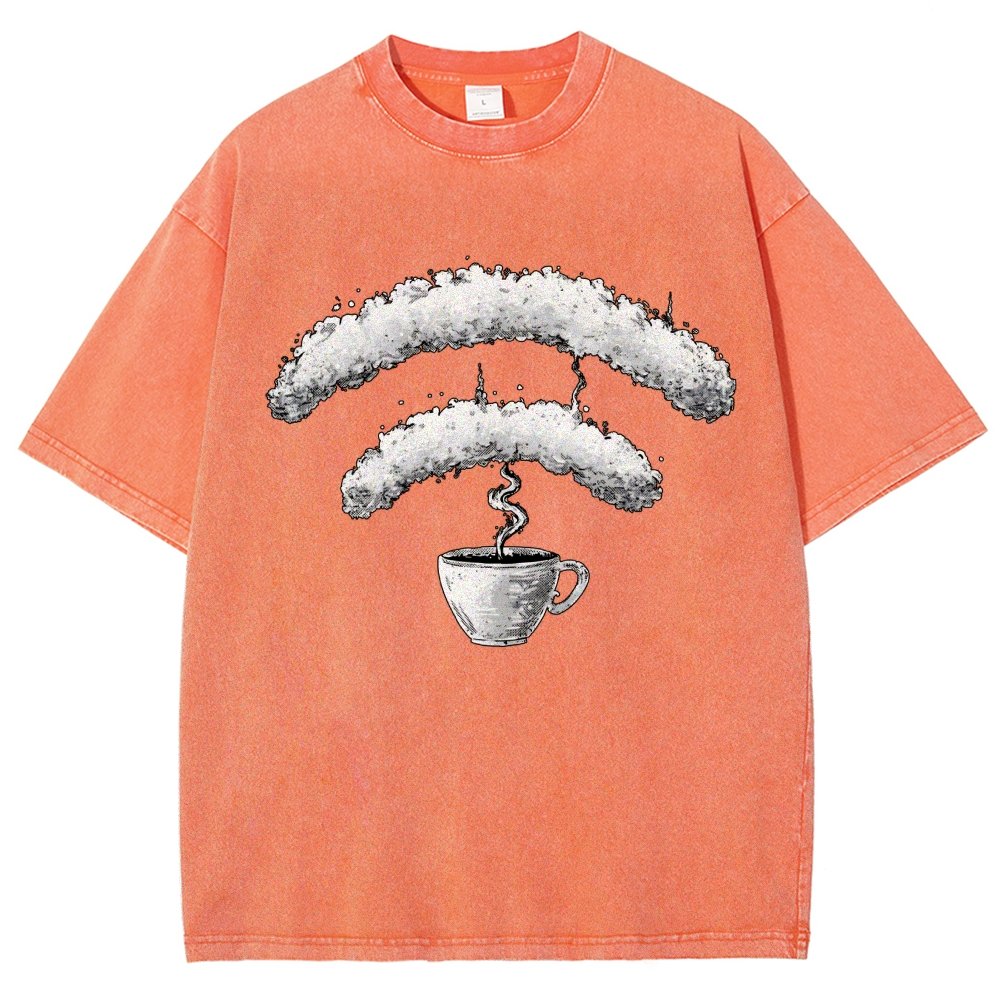 Connected Through Caffeine Vintage Distressed T-shirt