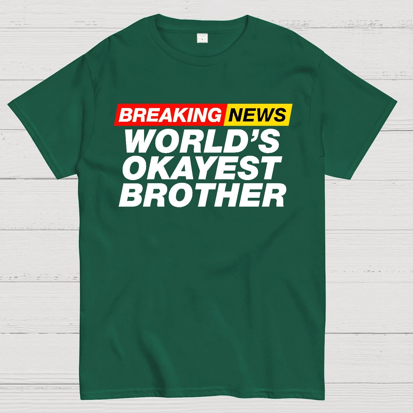 Breaking News - World's Okayest Brother Geek T-Shirt