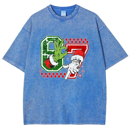 Six Seven 6 7 Christmas Vintage Distressed T-shirt