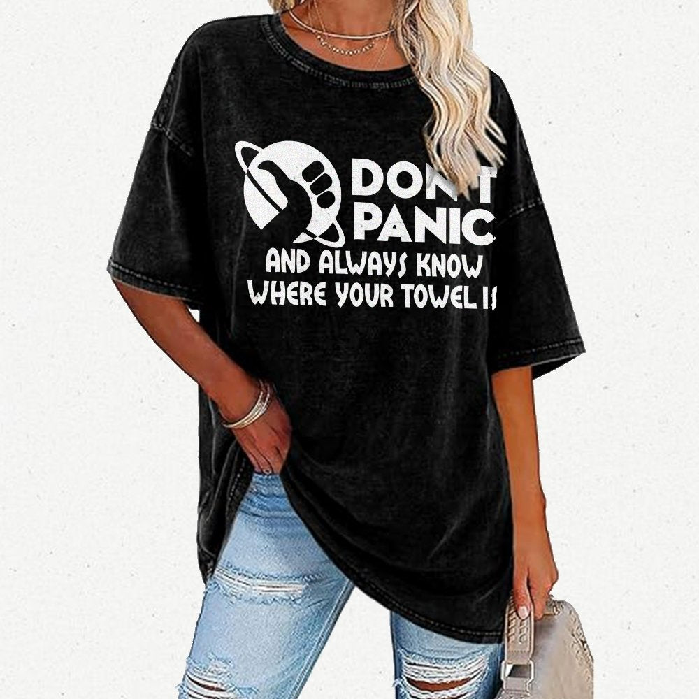 Don't Panic Vintage Distressed T-shirt