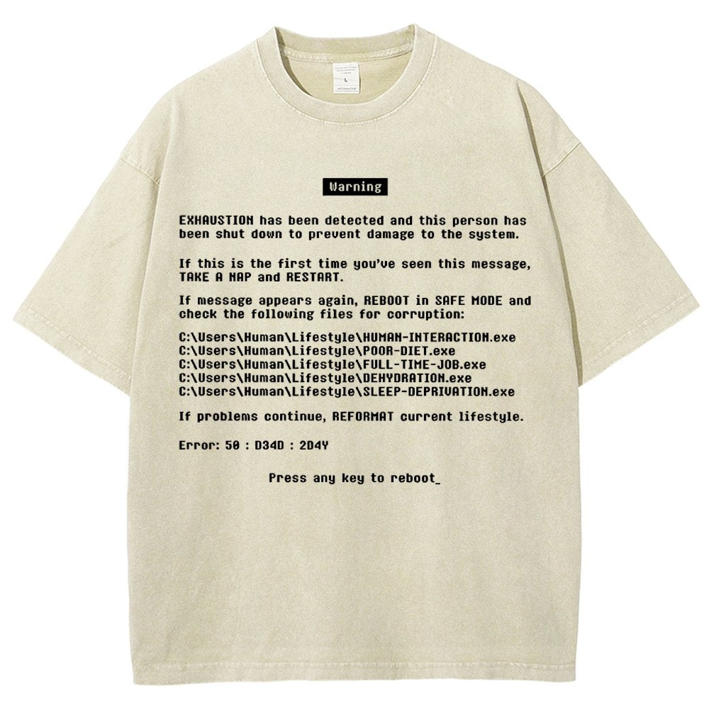 Blue Screen of Exhaustion Vintage Distressed T-shirt