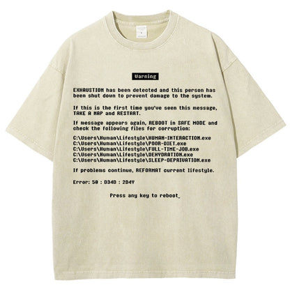 Blue Screen of Exhaustion Vintage Distressed T-shirt