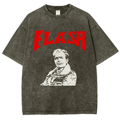 Mister Flashy Flash Spoof Ringer Vintage Distressed T-shirt