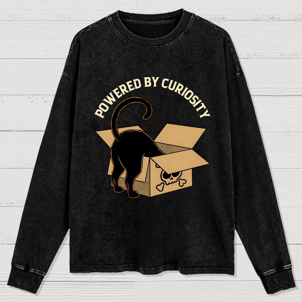 Powered By Curiosity Washed Long Sleeve Tee