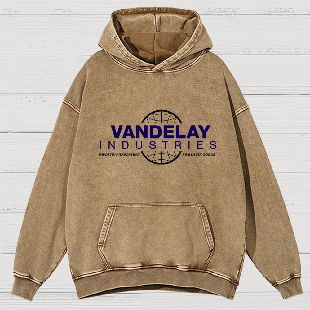 Vintage Distressed Hoodie with Retro - Style Brand