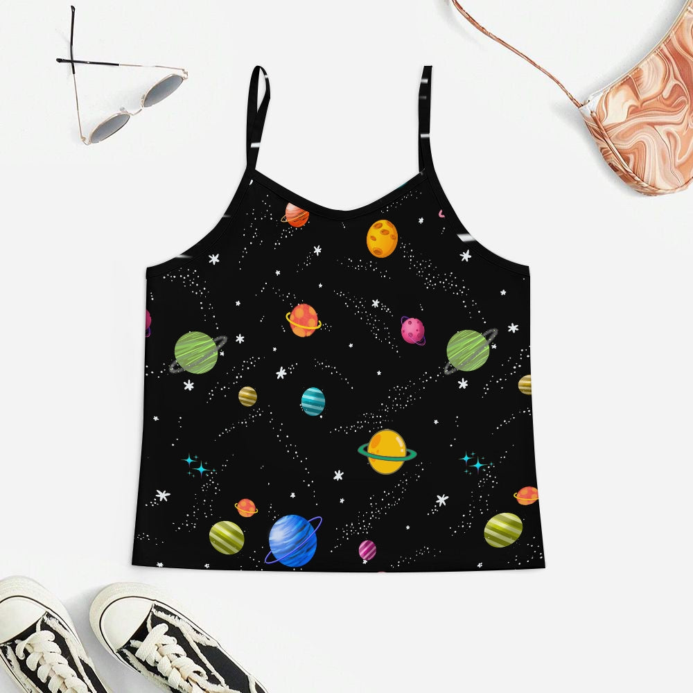 Cosmic Planet Women's Geek Suspender Cami Set