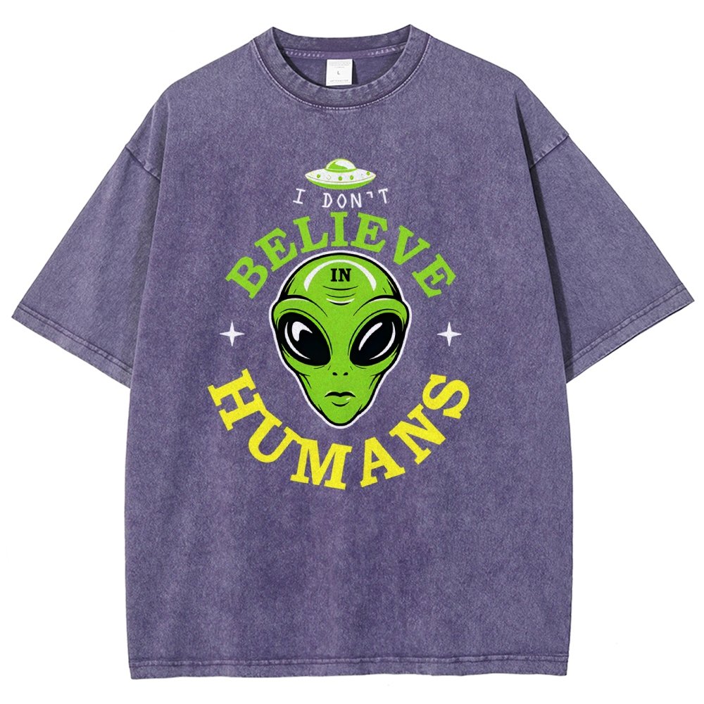I Don't Believe in Humans Vintage Distressed T-shirt