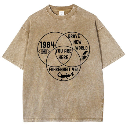 Funny Dystopian Venn Diagram Vintage Distressed T-shirt
