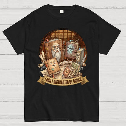 Easily Distracted By Books Geek T-Shirt