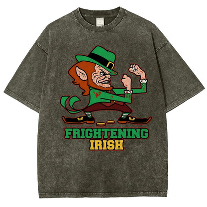 Frightening Irish- St. Patrick's Day Vintage Distressed T-shirt