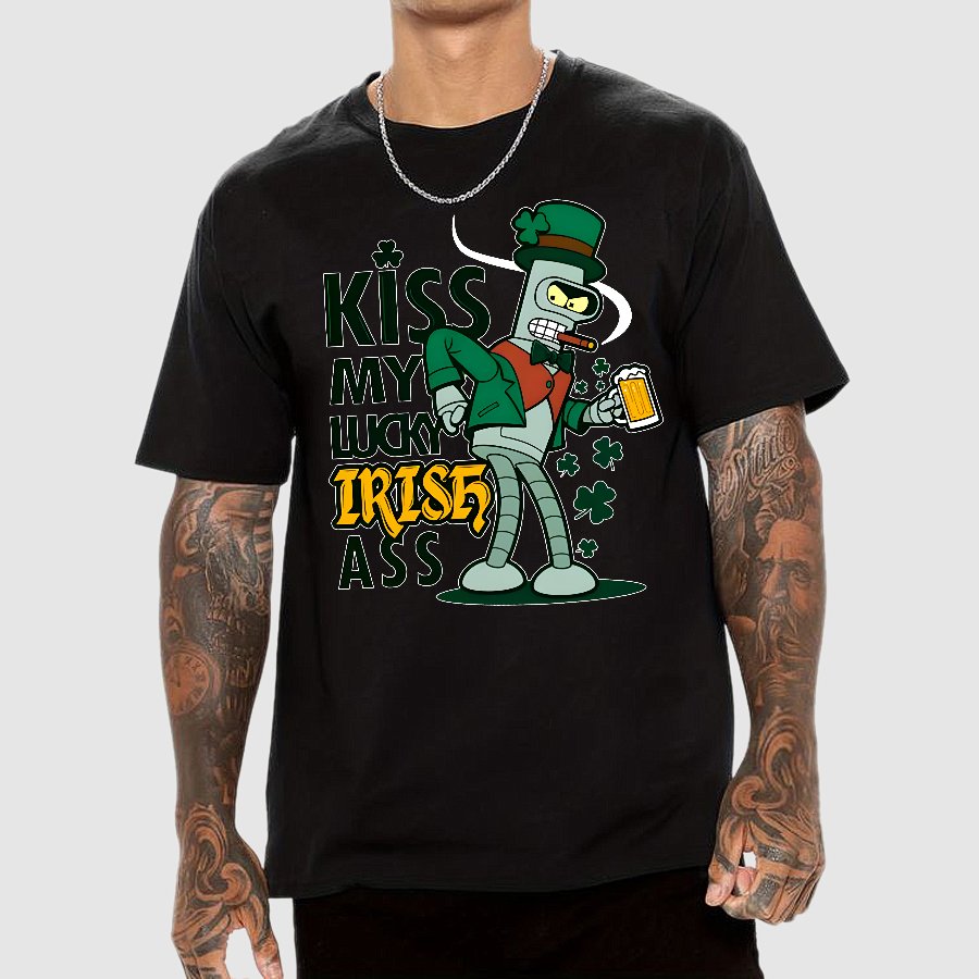 Kiss my Lucky Irish-St. Patrick's Day Geek T-Shirt