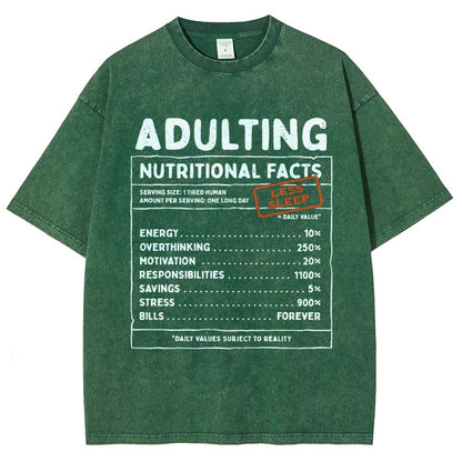 Adulting Facts Vintage Distressed T-shirt