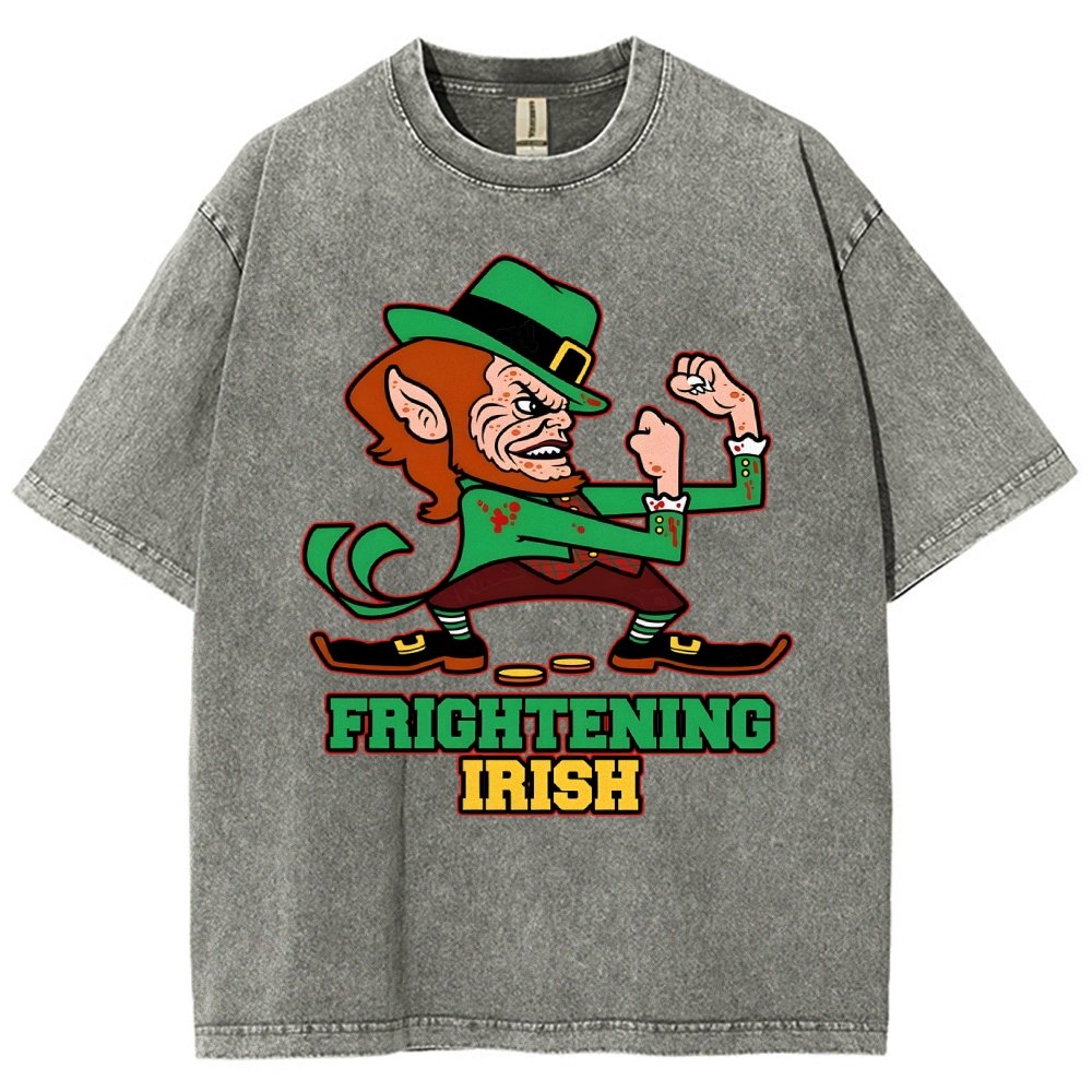 Frightening Irish- St. Patrick's Day Vintage Distressed T-shirt