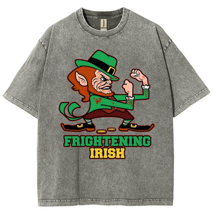 Frightening Irish- St. Patrick's Day Vintage Distressed T-shirt
