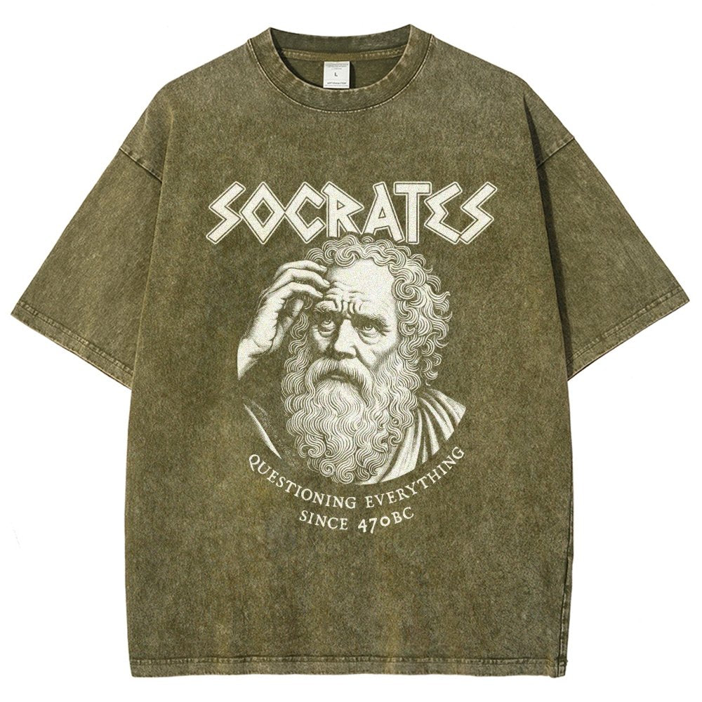 Socrates Questioning Everything Vintage Distressed T-shirt