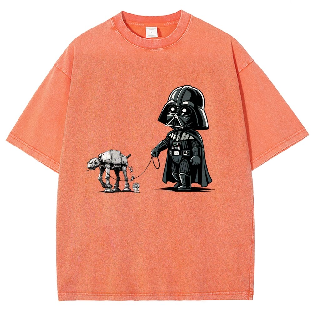 Dark Lord walking his dog Vintage Distressed T-shirt