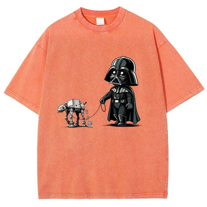 Dark Lord walking his dog Vintage Distressed T-shirt