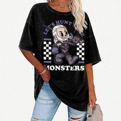 Hunt Some Monsters Vintage Distressed T-shirt