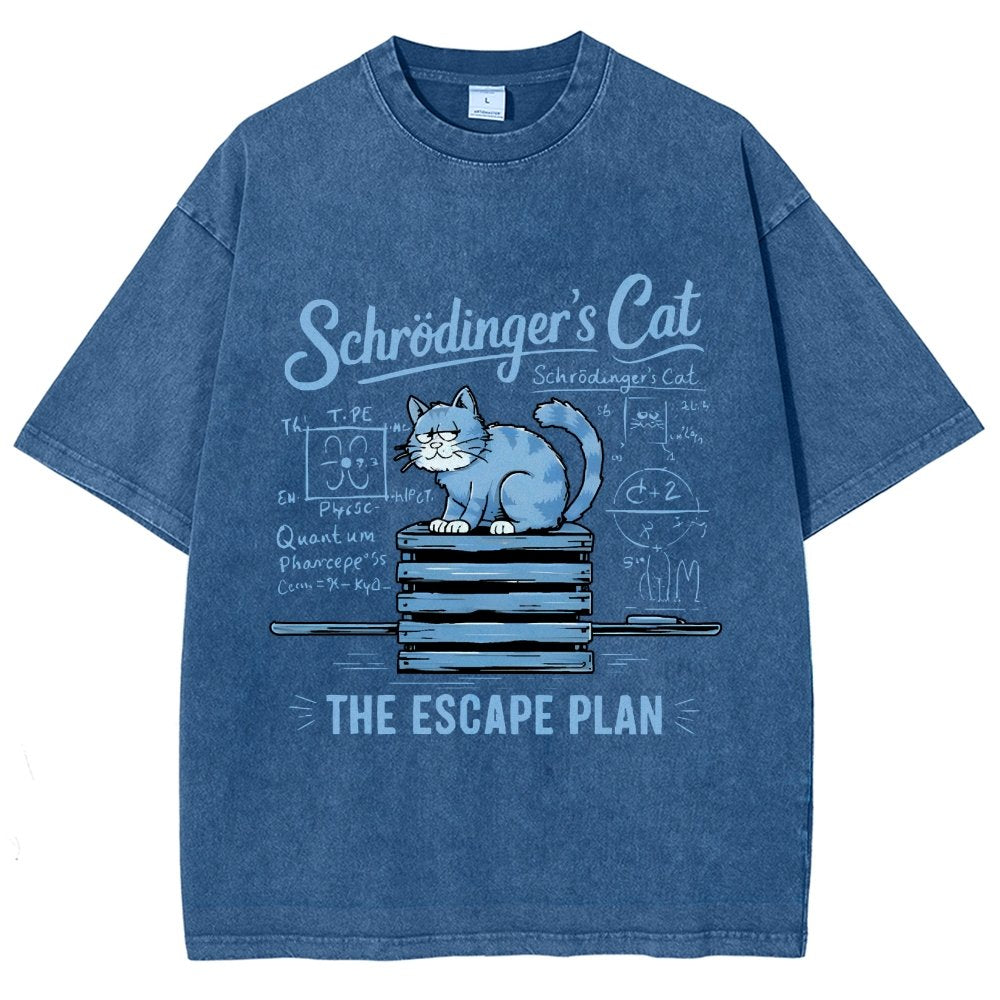 Schrödinger's Cat Of The Escape Plan Science Vintage Distressed T-shirt
