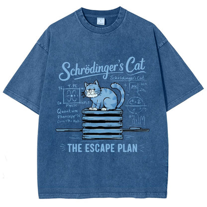 Schrödinger's Cat Of The Escape Plan Science Vintage Distressed T-shirt