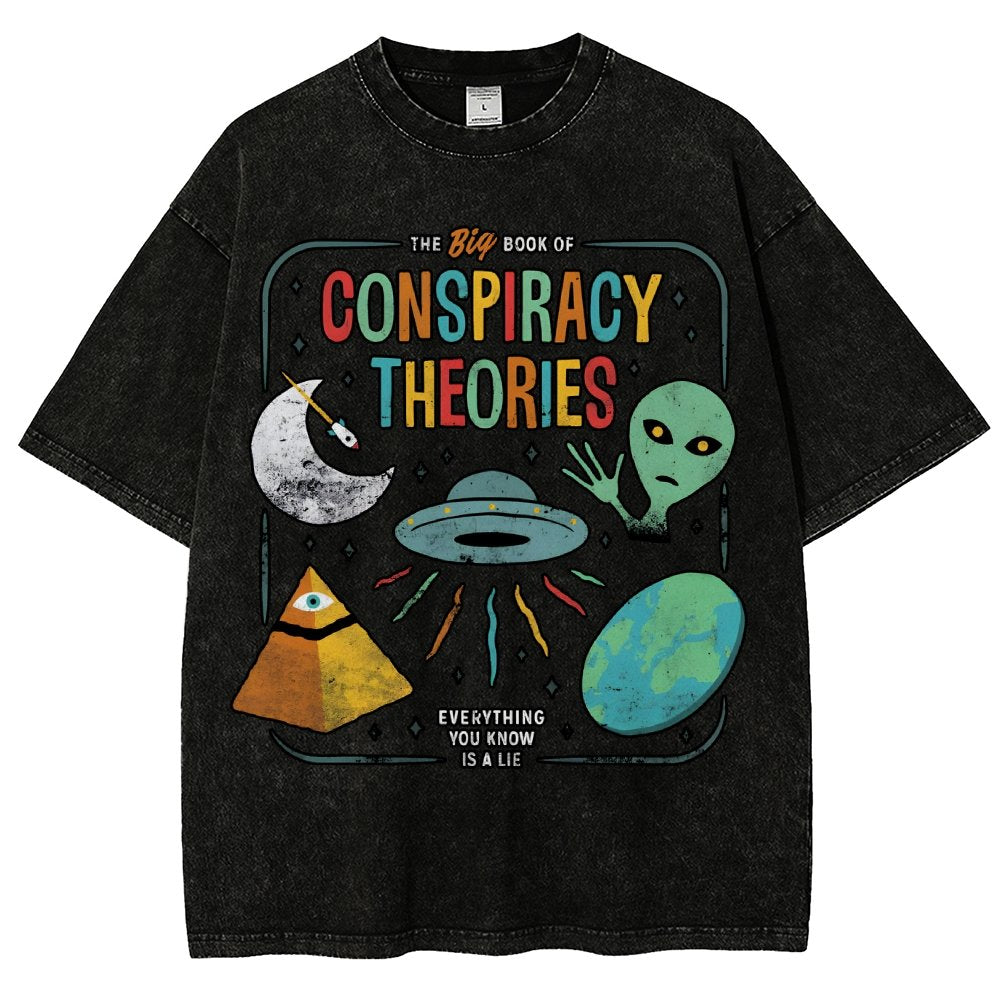 The Big Book Of Conspiracy Theories Vintage Distressed T-shirt