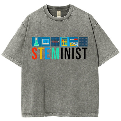Steminist Science Technology Engineering Math STEM Vintage Distressed T-shirt