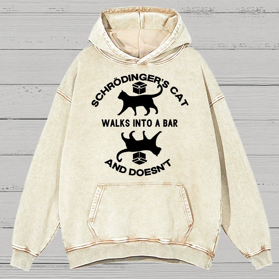 Schrödinger's Cat Vintage Distressed Hoodie