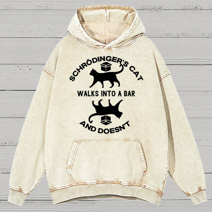 Schrödinger's Cat Vintage Distressed Hoodie