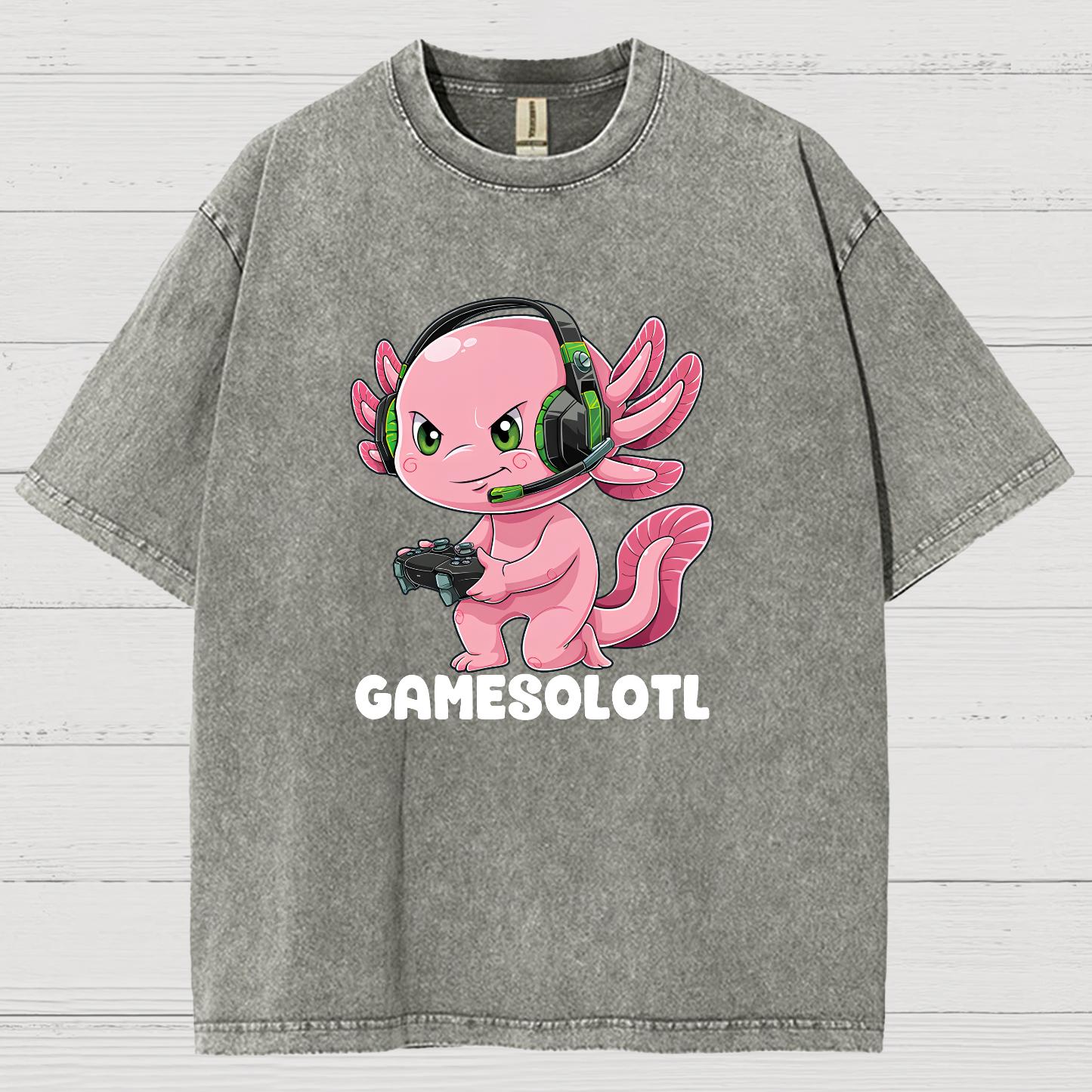 Gamer Axolotl Vintage Distressed T-shirt