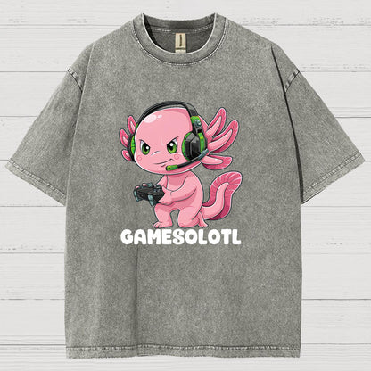 Gamer Axolotl Vintage Distressed T-shirt